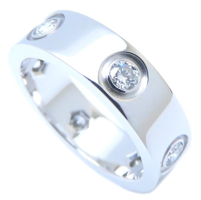 ラブ リング 指輪 6Pダイヤモンド フルダイヤ #51 11号 B4026000 K18WG ホワイトゴールド/293862【中古】