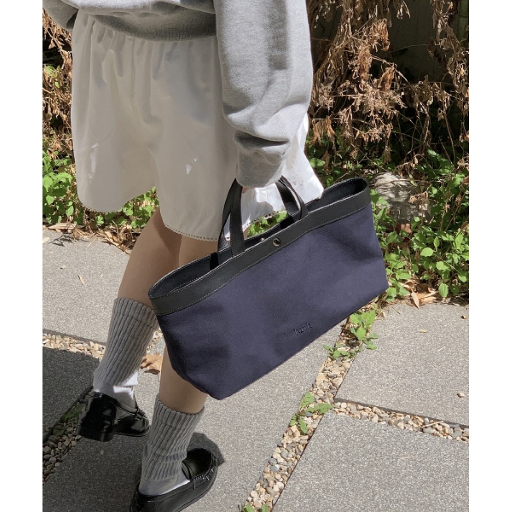 LUTHPRODUCT デイリーレザーキャンバストートバッグ (キャンバストートバッグ) _ NAVY