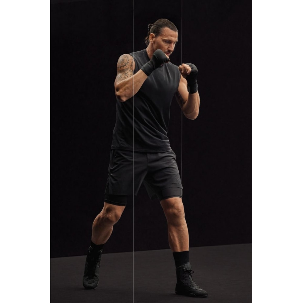 H&M ダブルレイヤースポーツショーツドライムーブブラック