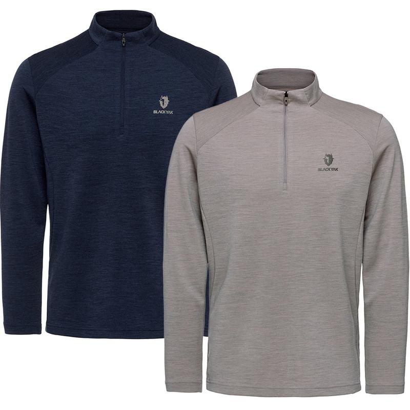 25年秋の新作 メンズ トレッキング/登山 機能性メリノウール ジップアップ 長袖Tシャツ 1BYZTFU008