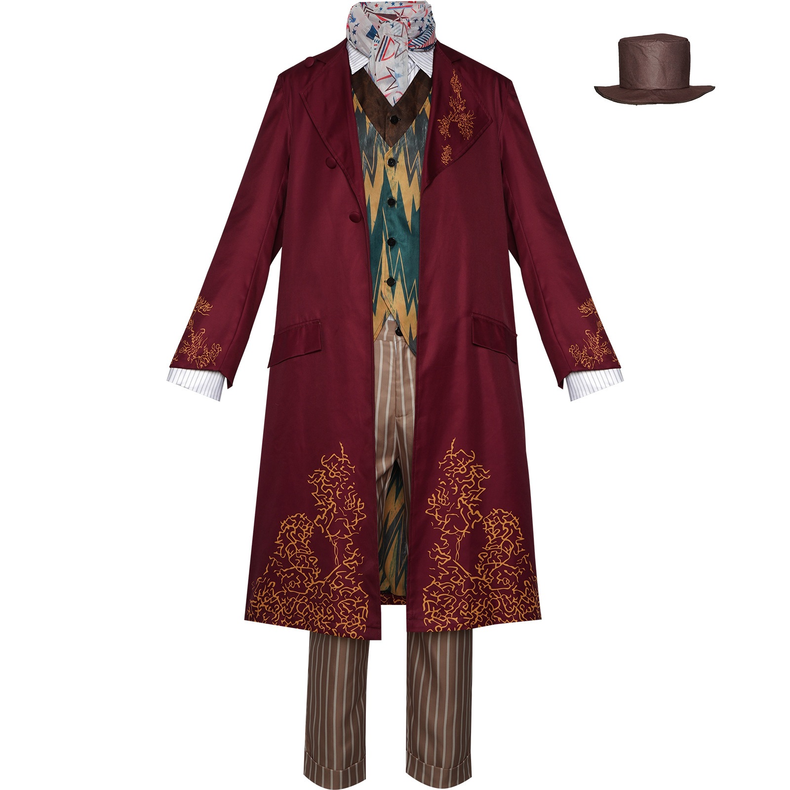 ハロウィン ウォンカ コスプレ衣装 ウィリーウォンカ 同じスタイル チャーリーとチョコレート工場 コスプレ パフォーマンス衣装