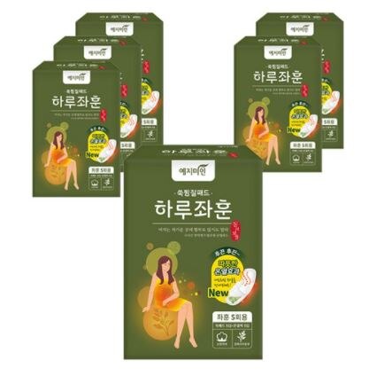 イェジ美人 座燻よもぎ オーガニックコットン 湿布パッド 5個入り x 6個