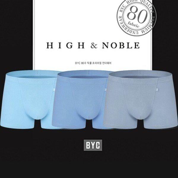 BYC ハイ＆ノーブル 3枚入り ドロワーズパンツ コットン スパンデックス 内側バンド MNS5005