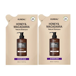ネイチャー シャンプー 詰め替用ハニーアンド マカダミア ヘアシャンプー ホワイトムスクの香り 詰め替えパック400ml2個 /レフィル 韓国正規品 韓国コスメ