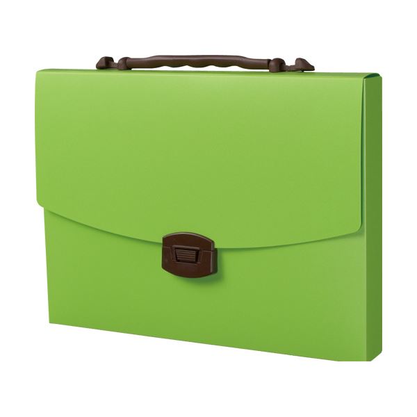 (まとめ) ライオン事務器 キャリングバッグイロキャリ フレッシュキウイ CA-143FK 1個 (×10セット)