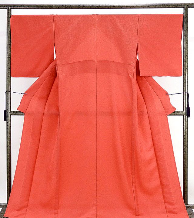 単衣 色無地 新品仕立済 正絹 単衣 膨れ地紋 身丈164.5cm 裄丈67.5cm 色無地 新品