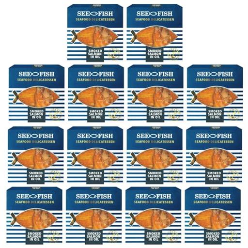 nakato(ナカトウ) スモークサーモン イン オイル 缶詰 まとめ買い 120g(72g)x14個 SEE FISH