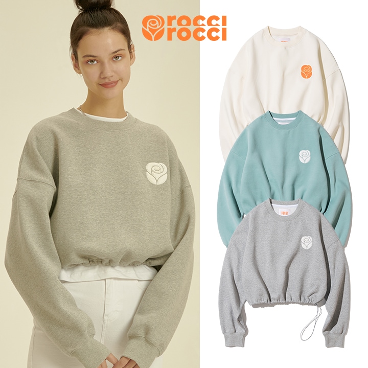 [rocci rocci]起毛素材の選択が可能！ Essential Rose Crop Sweatshirt