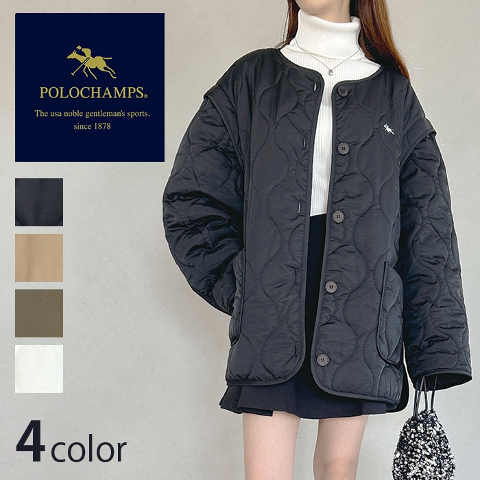 SALE 【国内発送】POLOCHAMPS / マルチウエイ ボア キルト ブルゾン 2way ベスト キルティング コート アウター PC2305【送料無料】