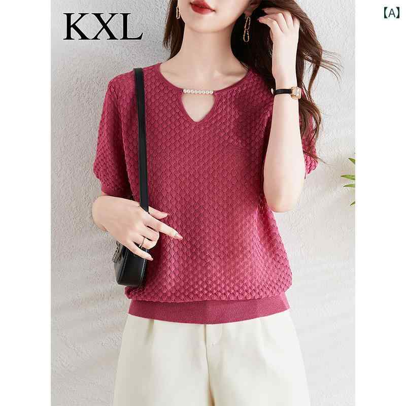 トップス レディース おしゃれ 上品 通勤 オフィス カジュアル リヨセル テンセルニット 半袖 Tシャツ 夏 着 薄手 涼しい 涼しい ひんやり 快適 シャツ Tシャツ