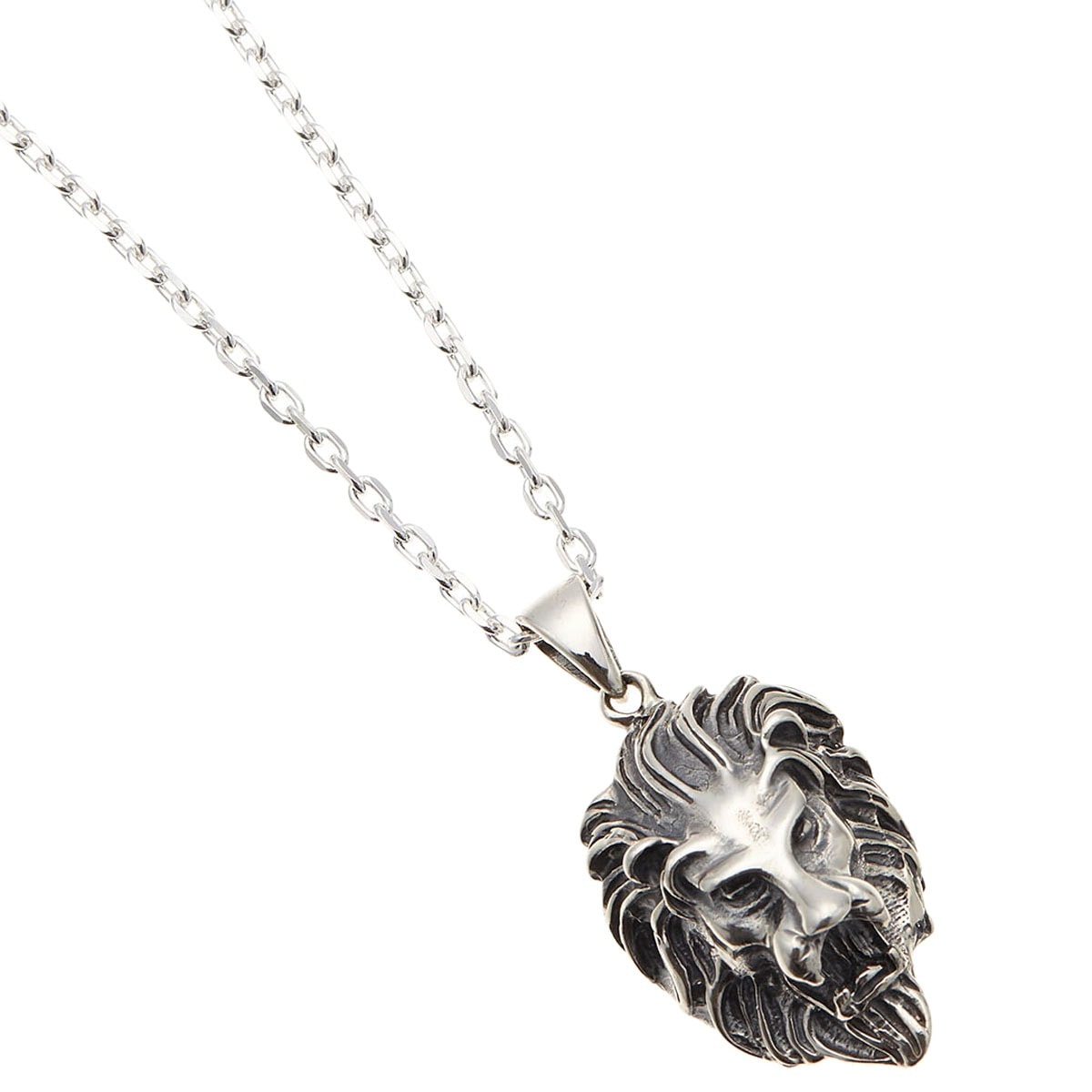 ネックレス メンズ レディース ユニセックス シルバー925 ライオン 獅子 フェイス ヘッド