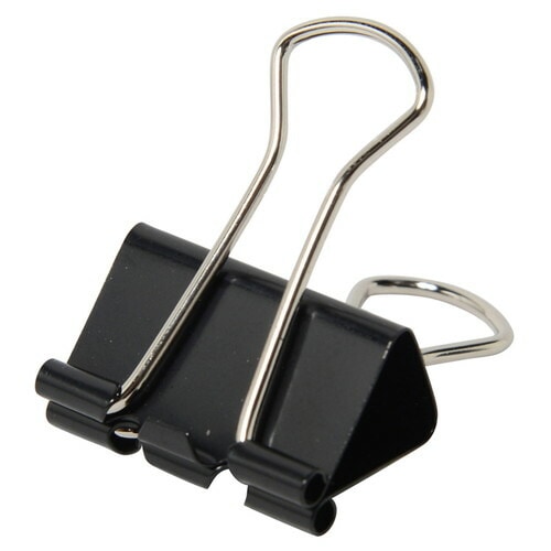 （まとめ買い）ダブルクリップ 中 ブラック 100個入 CP-104-10P [x3]