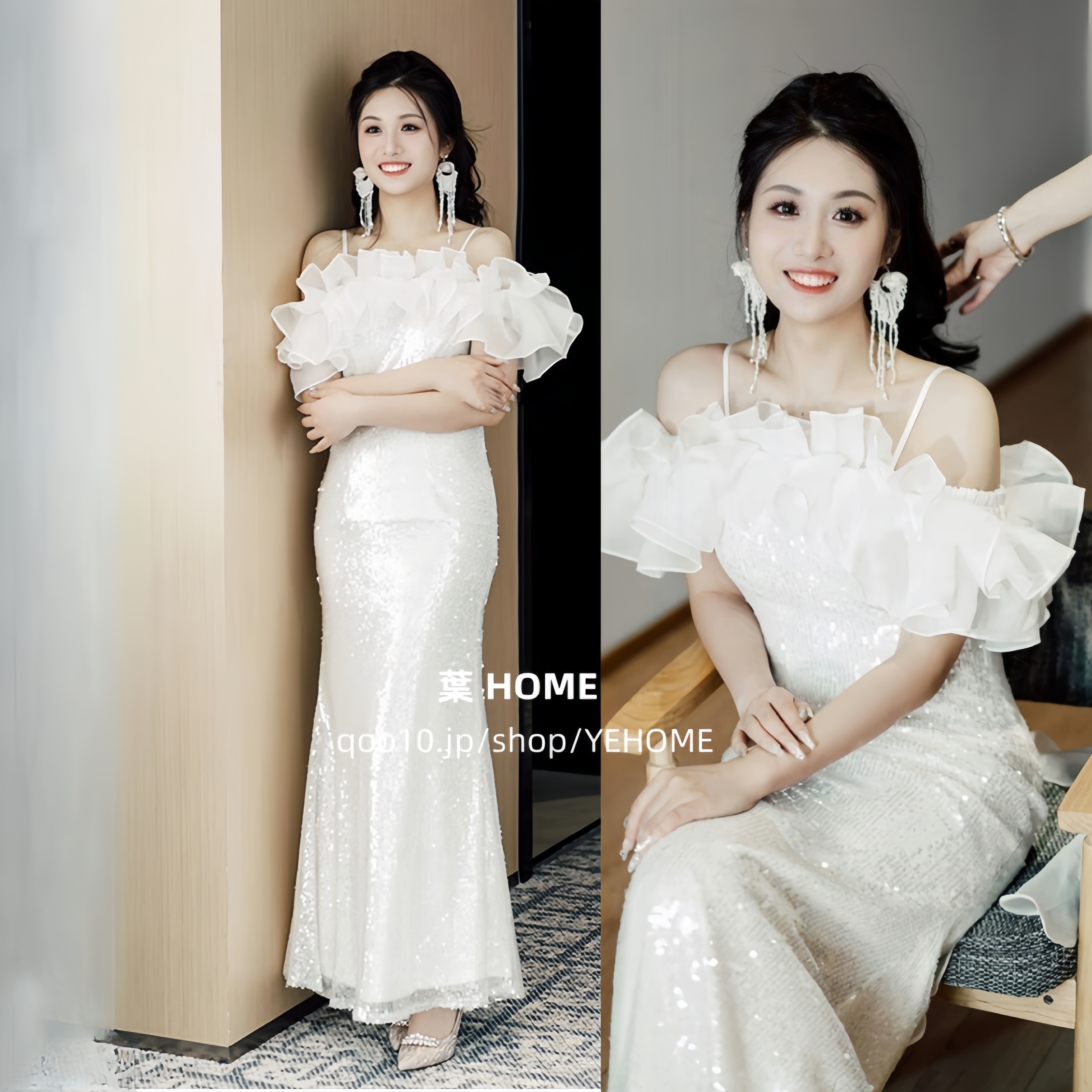 パーティードレス シンプル ウェディングドレス 白 ドレス 花嫁 結婚式 花嫁ロングドレス 二次会 ビーズ お呼ばれ 挙式 海外挙式 前撮り 後撮り