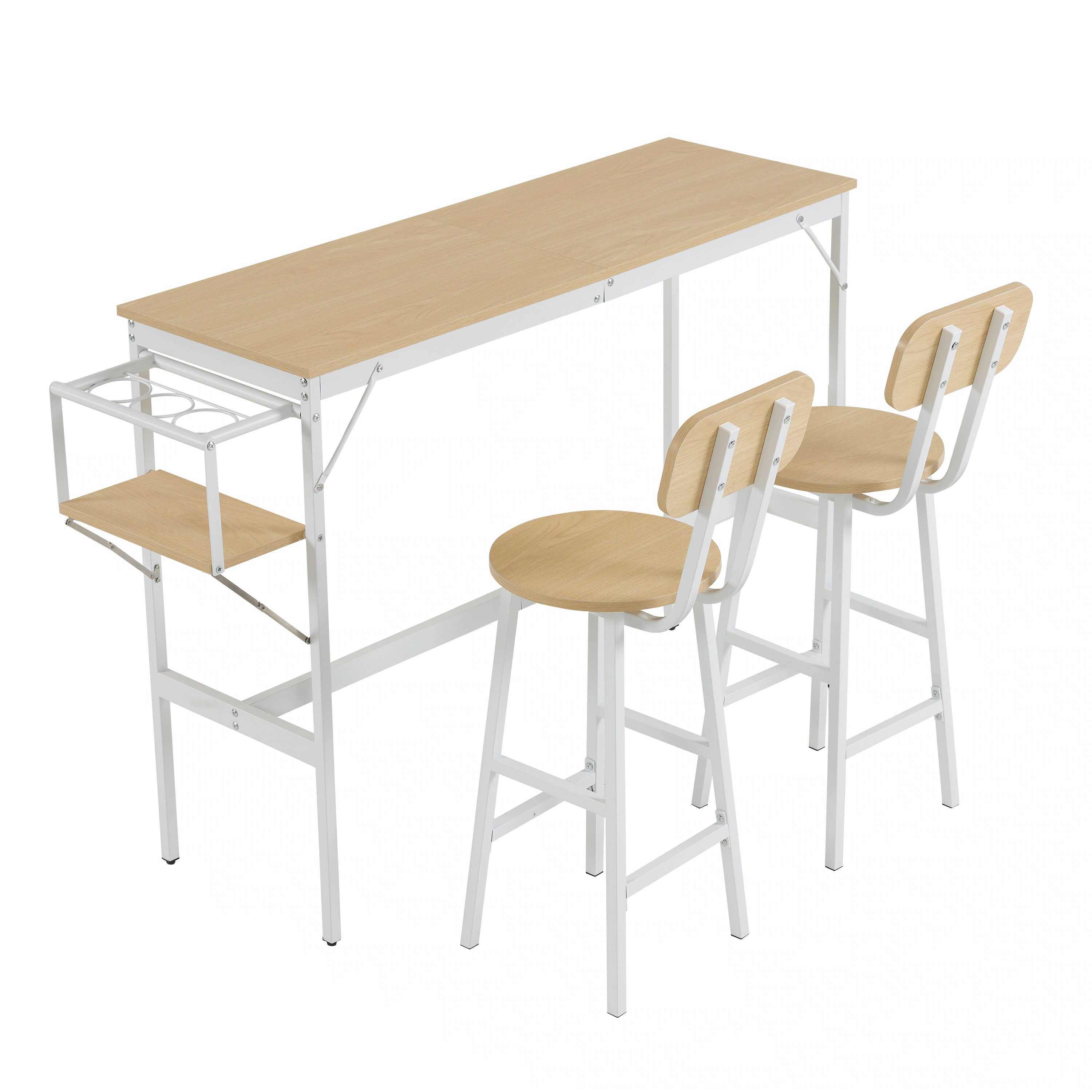 [国内発送 送.料無料]A141 【ナチュラル】新発売 カウンターテーブル スツール 3点セット ハイテーブル 木製 カウンター 木製 モダン 北欧 シンプル ダイニングテーブルセット 省スペース お