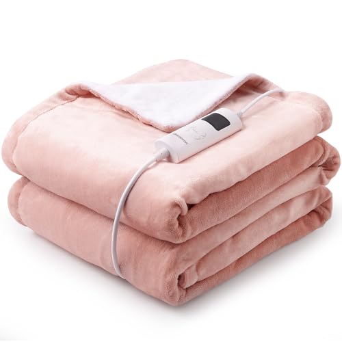 電気毛布 掛け敷き兼用 ひざ掛け 電気毛布掛け 180×130cm 電気ブランケット HAUSPROFI 1-9時間タイマー 9段階温度調整 10分速暖 フランネル素材 洗える ダニ退治 ふわふわ 膝