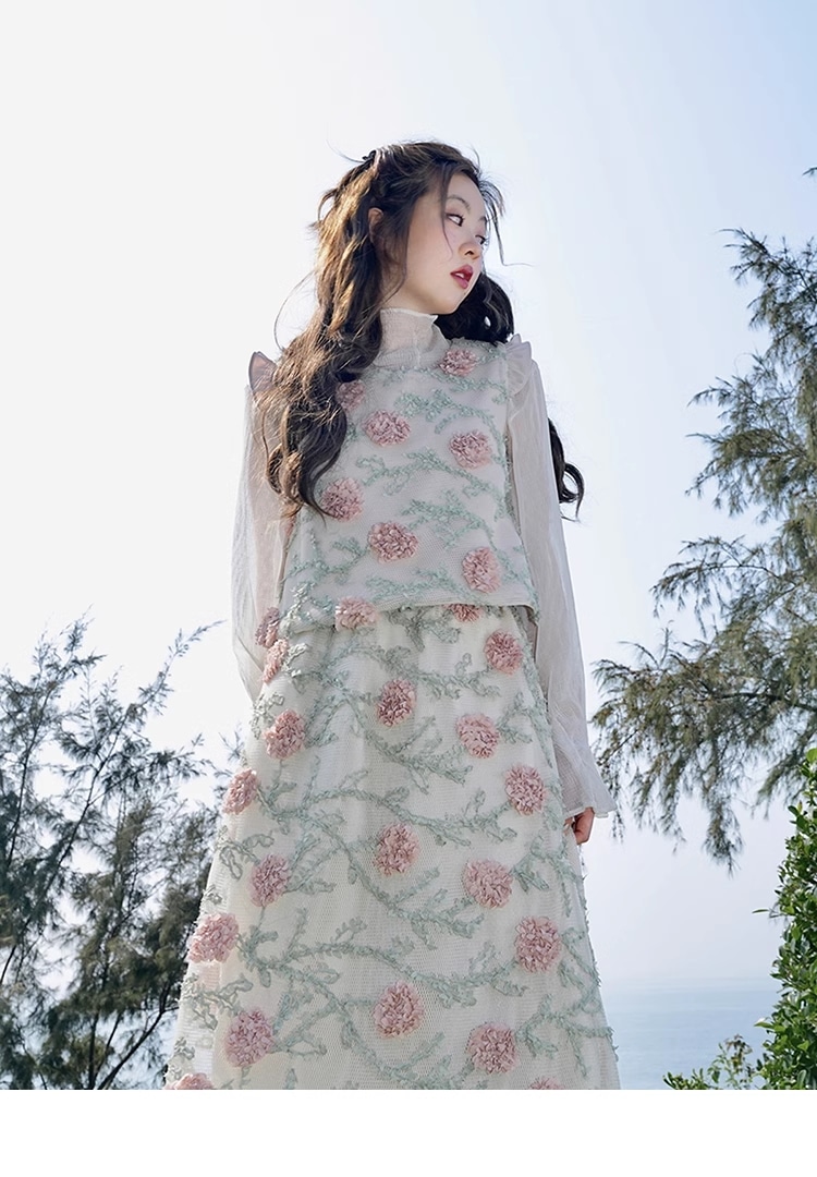 プラスサイズ 婦人服 プルオーバー スリーブ ハイウエスト スーツ スカート 夏 スーツ 個性的 ワンピース 膝下 袖なし ノースリーブ 襟なし かわいい 大人可愛い カジュアル 大人 上品 おしゃれ