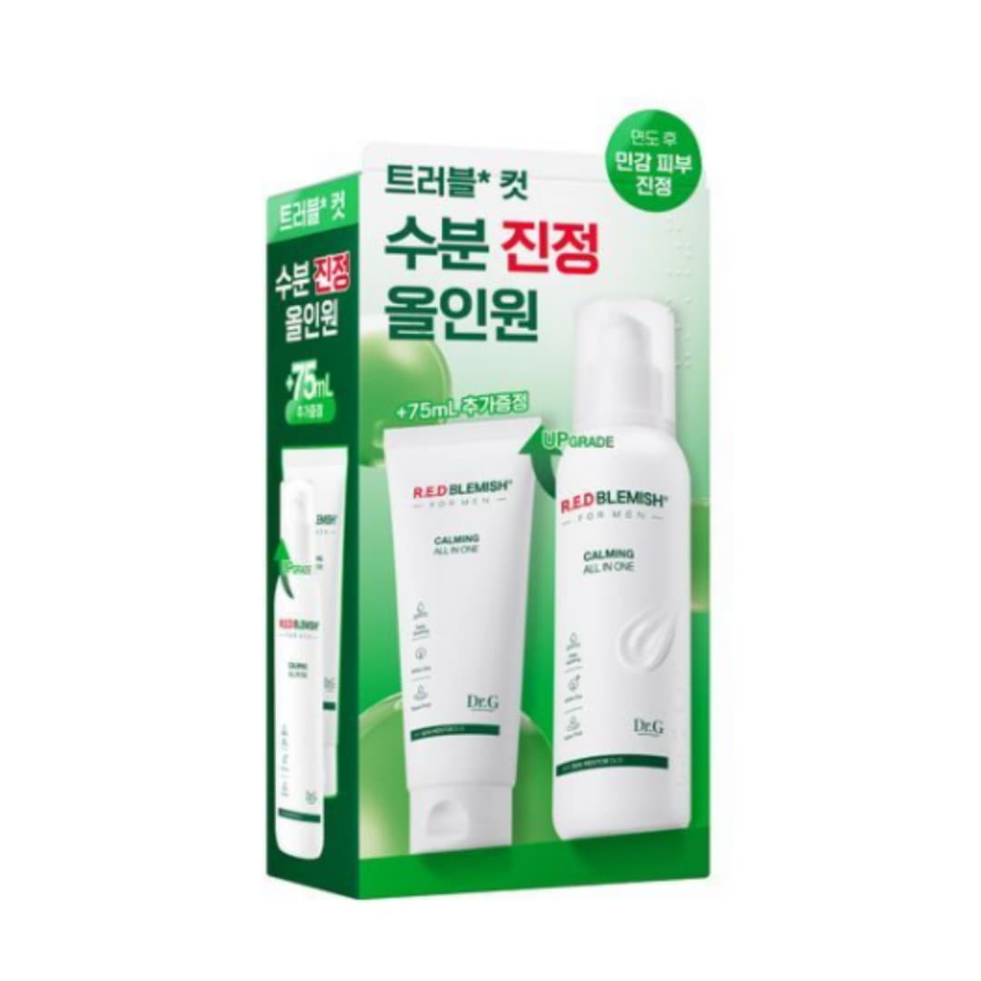 ドクタージー レッドブレミッシュ フォーメン カーミングオールインワン 150ml 洗顔フォーム 75ml 敏感男性肌用 髭剃り後ケア CICA配合 白ティーツリー 鎮静保湿セット