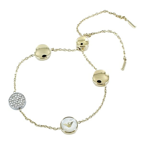 EMPORIO ARMANI エンポリオアルマーニ ブレスレット アクセサリー ジュエリー レディース ブランド アクセ シェル クリスタル ゴールド シルバー ステンレス チェーン EGS23487