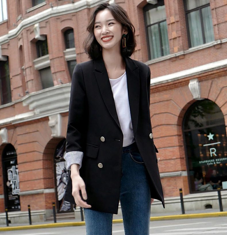 【本日限定】オフィス 黒 通勤服 40代 春新作 大きいサイズ テーラードジャケット 春 30代 おしゃれ 4L シンプル レディース カジュアル ダブルジャケット 3L 秋 アウター 20代