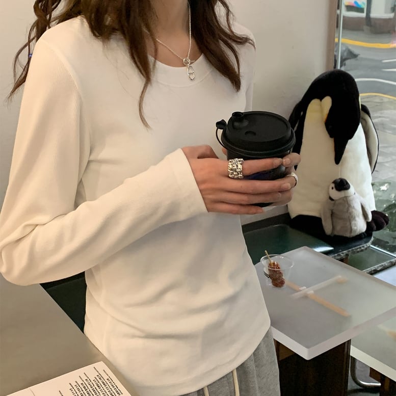 3color レディース 長袖シャツ Tシャツ リブTシャツ カットソー プルオーバー 222