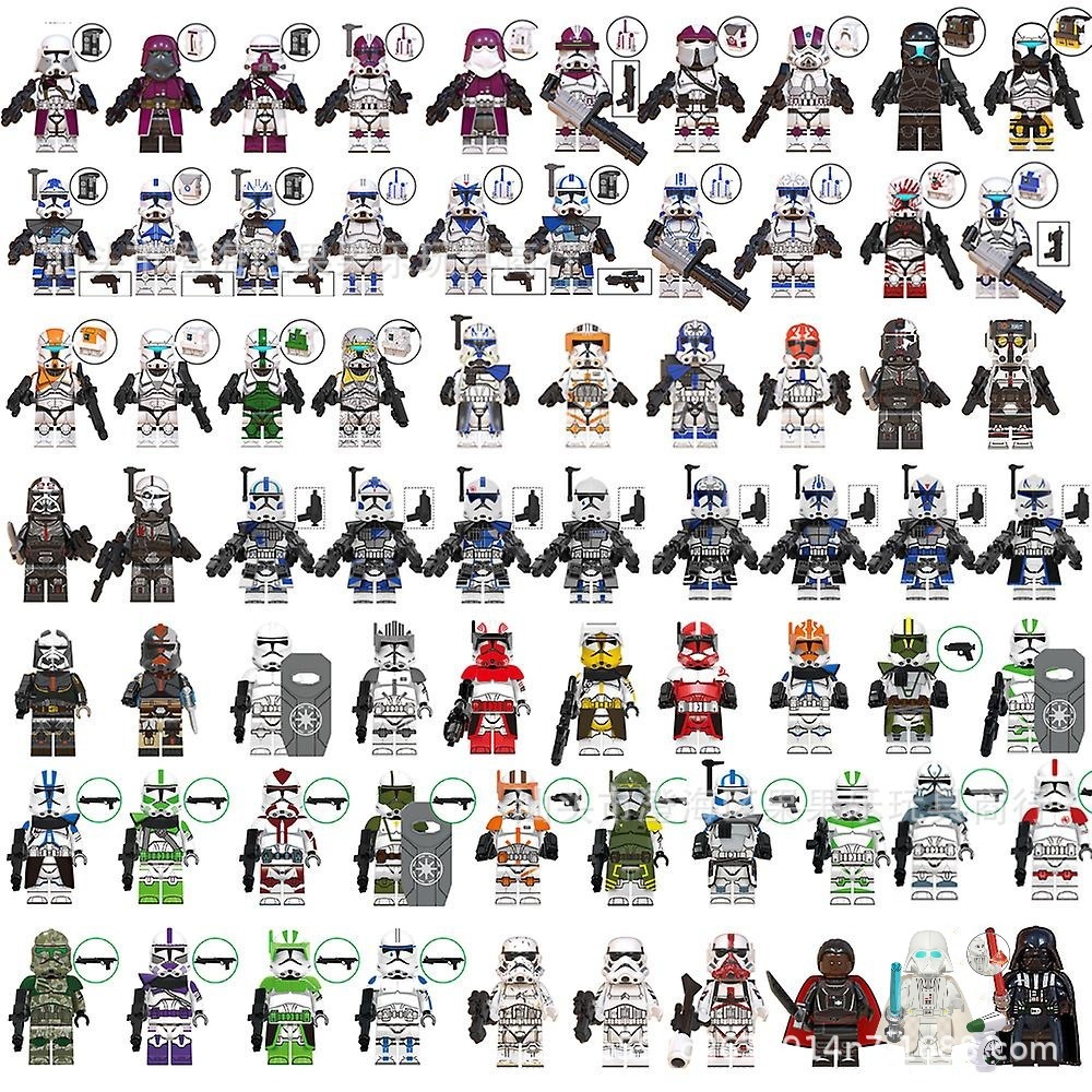 MOC 70 種類スターウォーズシリーズブロック 小粒 DIY 組み立て式ミニフィギュア 武器付き子供知育玩具セット