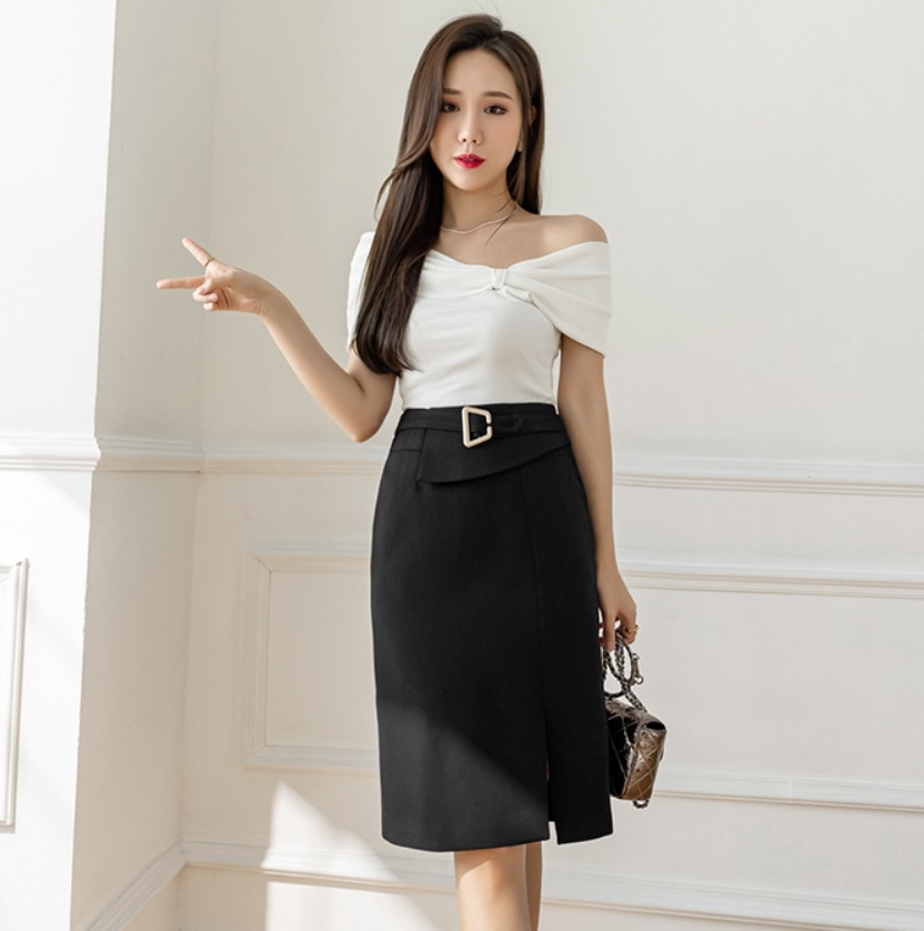 スカート デート モテアイテム ペンシルスカート 膝丈 ウエストマーク サイドスリット 可愛い きれいめ 上品 おしゃれ かっこいい 可愛い ラブリー キュート ガーリー クール モード系 5,806円