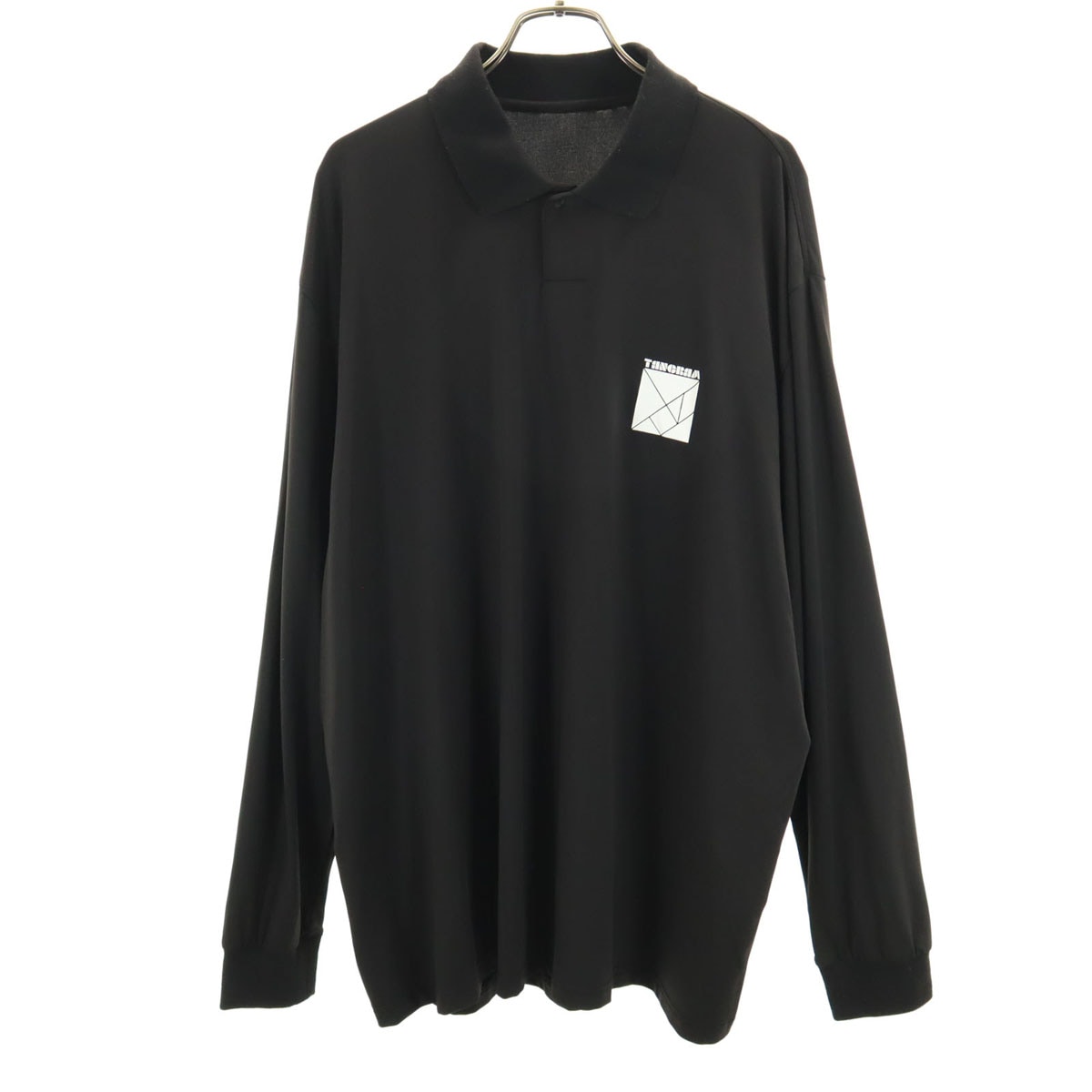 TANGRAM タングラム 長袖 ポロシャツ LL ブラック ストレッチ メンズ 古着