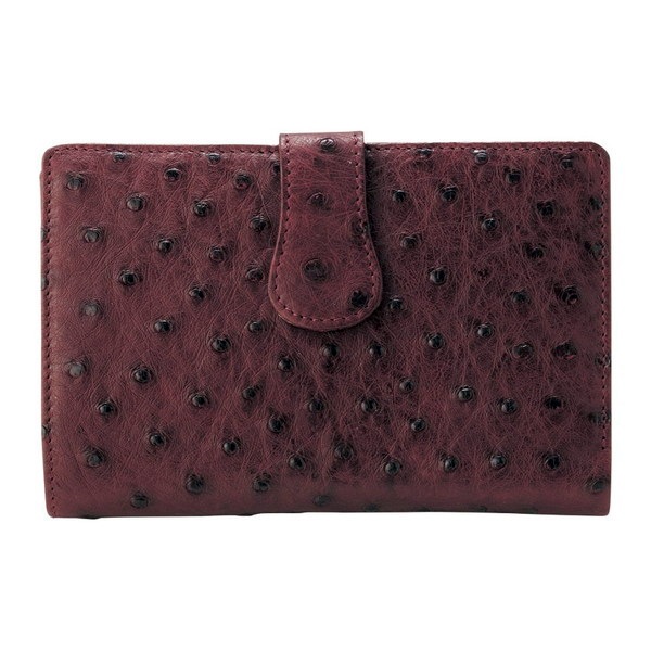 オーストリッチ横長ベロ付財布 ワイン S-NO8500043WIN