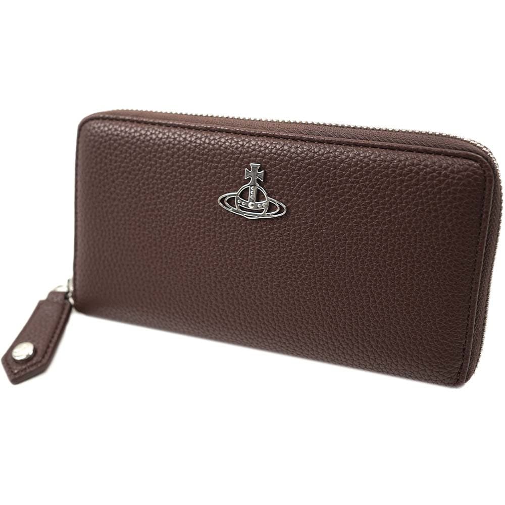 ヴィヴィアン ウエストウッド 長財布 ラウンドファスナー Vivienne Westwood JOSEPHINE NEW ZIP ROUND WALLET BROWN VEGAN GRAIN LEAT