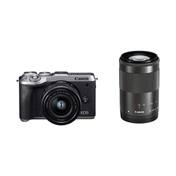 【中古】Canon ミラーレス一眼カメラ EOS M6 Mark II ダブルズームキット シルバー EOSM6MK2SL-WZK