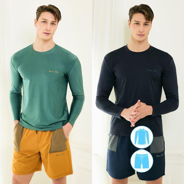 男性インナーラッシュガードビーチショートパンツセットBEM Y907_P395579158