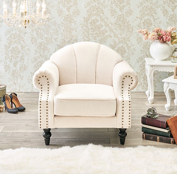 アンティーク調姫系ソファ1人掛け ソファー エレガント シングルソファ（771）