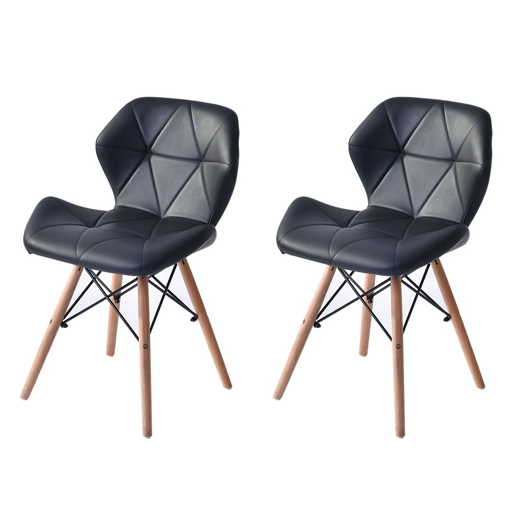 【国内出荷】【ブラック2脚】イームズチェアー ダイニングチェア クッション PU 正規品　レーダーチェア 北欧 リプロダクト