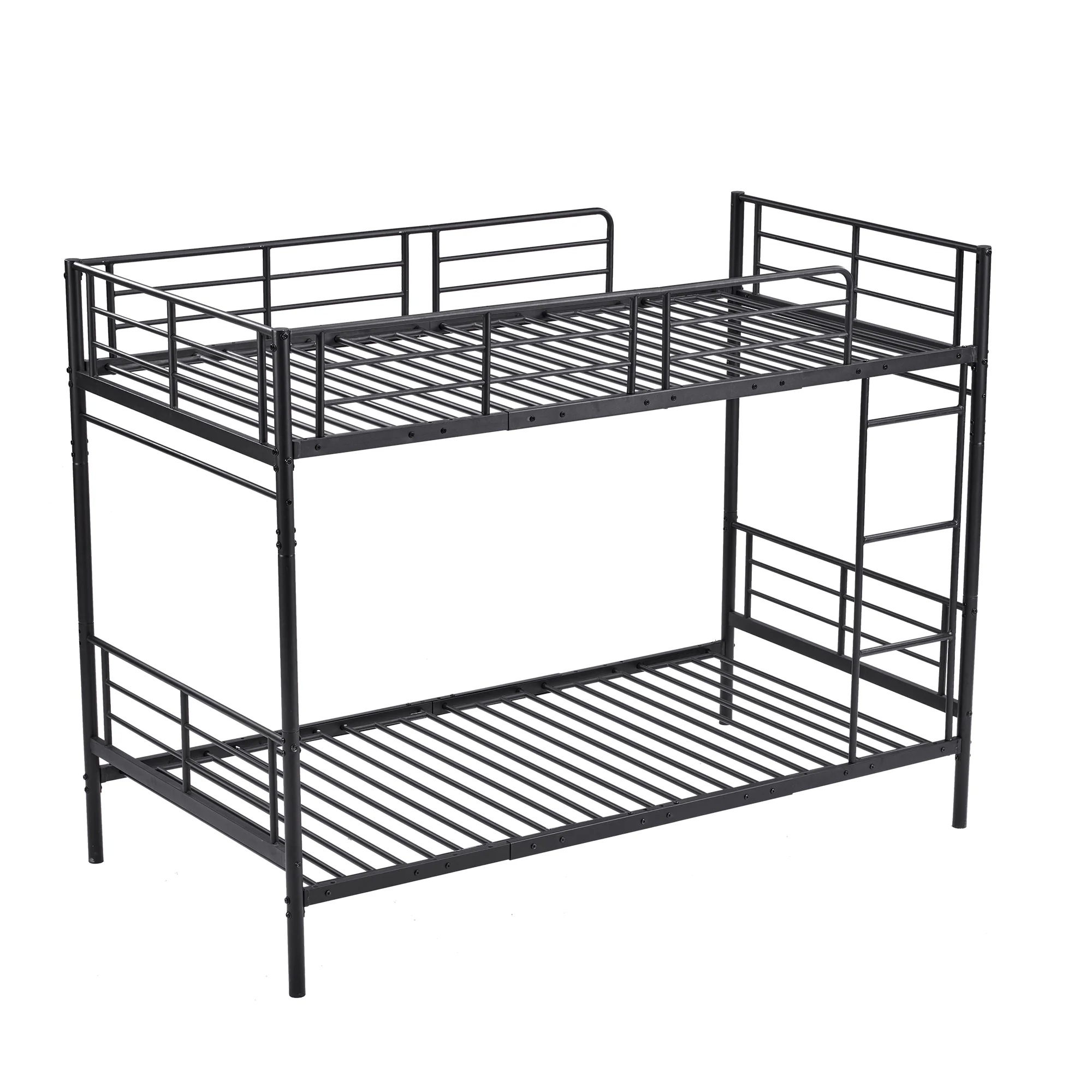4ヨーロッパ安全基準EN747認証獲得済 ブラック　二段ベッド 子供ベッド 子供部屋二段ベッド 2段ベッド パイプベッド パイプ 金属製
