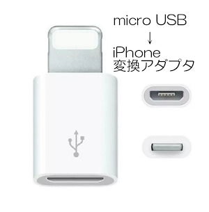変換アダプタ Micro USB to iPhone ホワイト