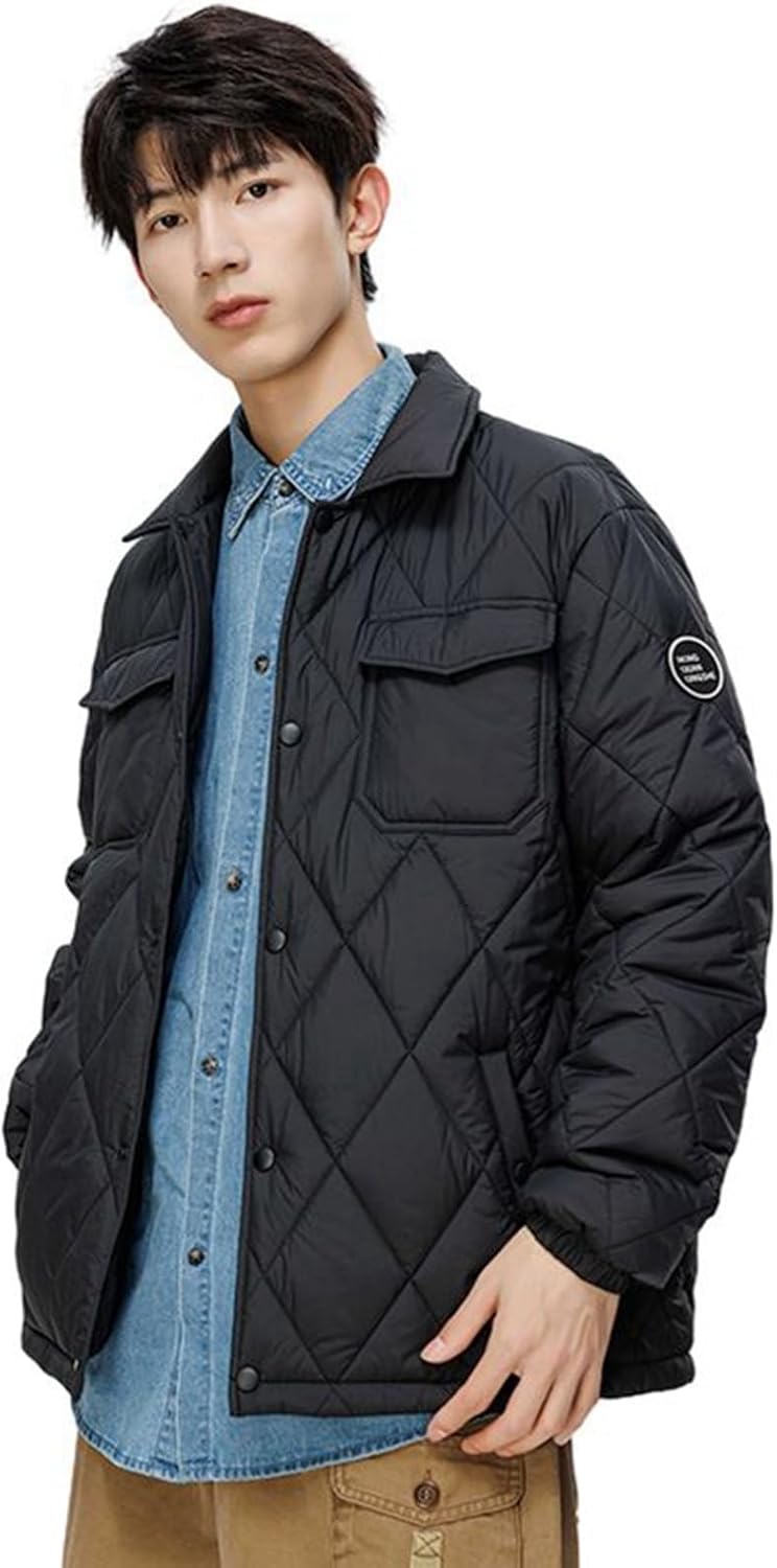 メンズ キルティングジャケット 立ち襟 中綿キルトブルゾン 厚手 アウター シンプル 保温 防寒 ジャンパー カジュアル 冬用 綿服 スタジャン ショート丈 アウトドア 普段着