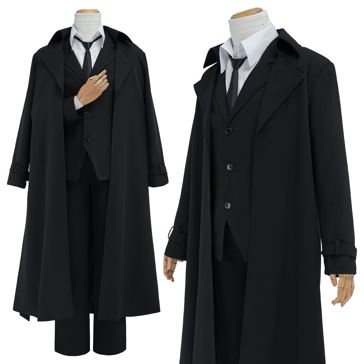 [2026 新作]HOLOUNCOSER 文豪ストレイドッグス 太宰治 ポートマフィア 黒い大衣 黒時代 コスプレ 衣装 C服 フルセット 仮装 ハロウィン アニメ