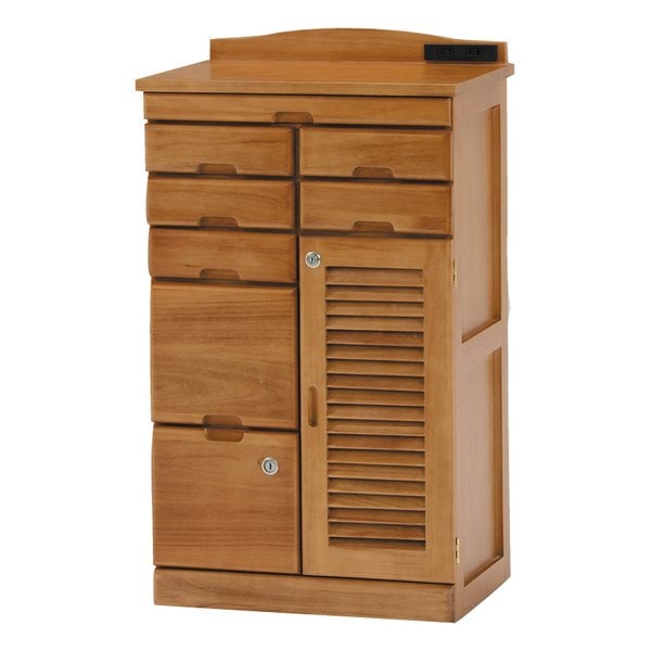 FAX台 電話台 キャスター ライトブラウン・幅48×奥行32×高さ83cm MFX-8207LBR