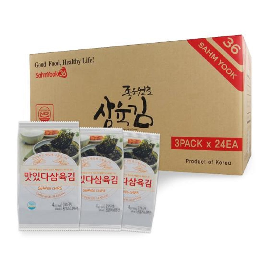 韓国-KMEAL-KFOOD-おいしい三育海苔3段弁当海苔(4gx3袋)x24パック