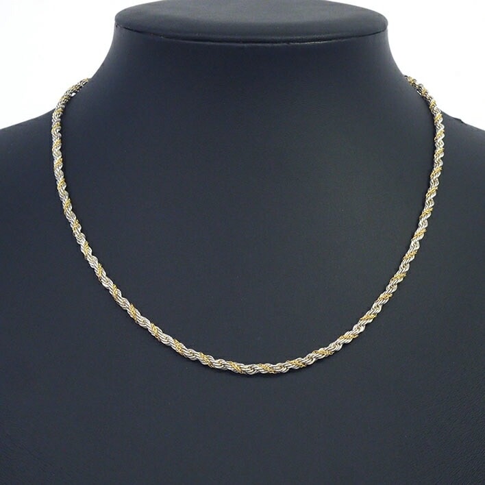【美品】ティファニー ロープチェーン スクリュー コンビ シルバー925 K18YG 【ネックレス】