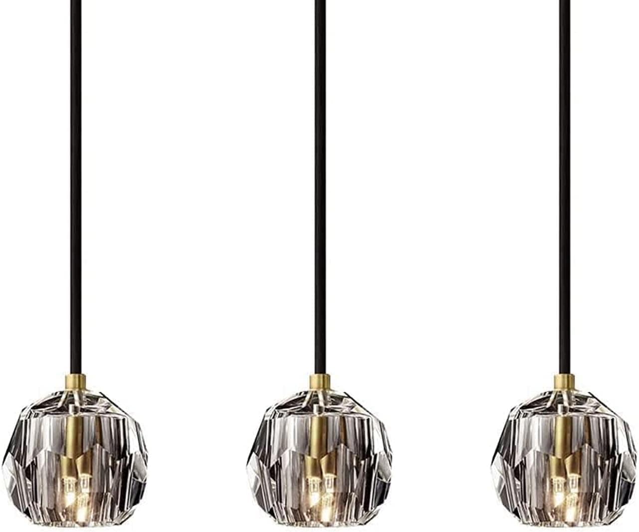 ペンダントライト 氷塊 3灯 クリア ガラスキューブ クリスタルガラス 吊り下げライト 工事不要 G9LED対応 コード調節可能 天井照明 ランプシェード インテリア