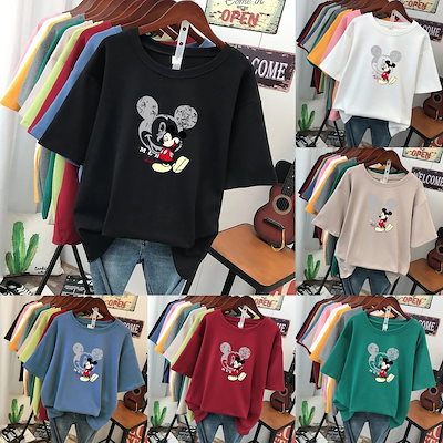 Qoo10 ディズニーミッキー ペアルックtシャツ レディース服