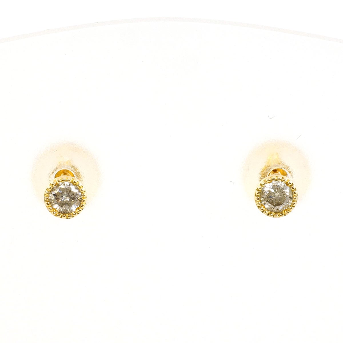 K18 18金 YG イエローゴールド ピアス ダイヤモンド 0.06ct 総重量約0.5g 中古