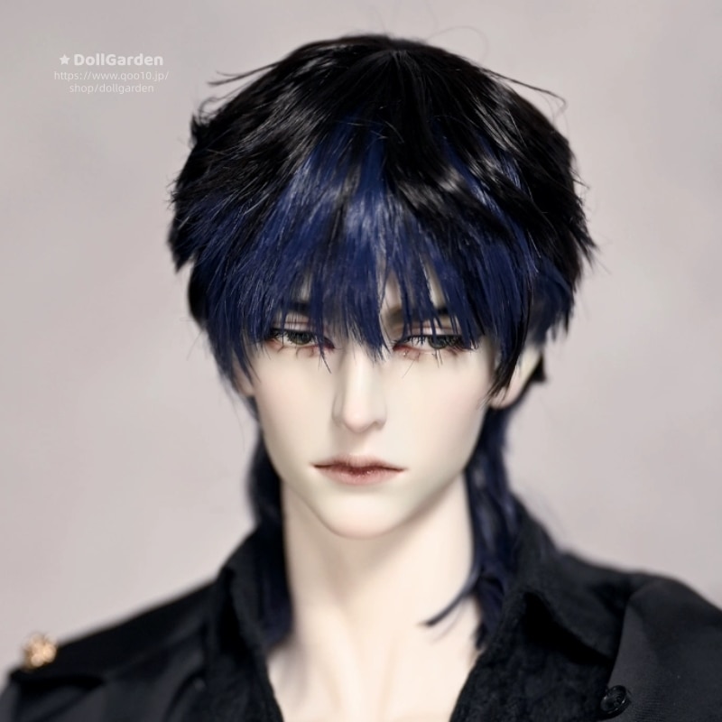BJD 1/3 1/4 ドール用ウィッグ 柔らかい高温糸 ウルフスタイルウィッグ セット済み 黒 白 グレー ブラウン ゴールド ピンク SD/小顔SD/MSDサイズ球体関節人形用ウィッグ