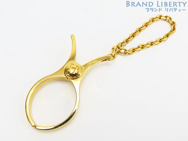 美品エルメスフィルーグローブホルダーゴールド