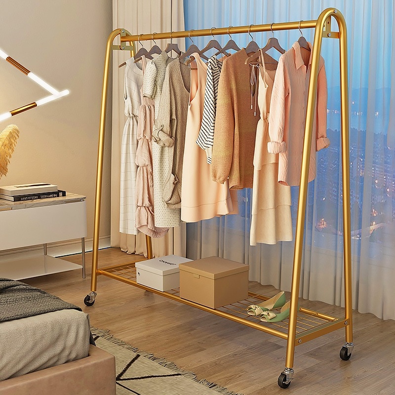 洋服ハンガー 床置き 寝室 洋服ハンガー 屋内用 単極 ホーム リビングルーム ライト 高級 物干しラック シンプル コートラック