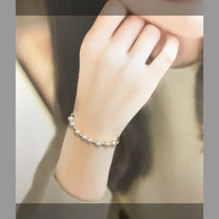 パール　シルバー　ブレスレット　結婚式