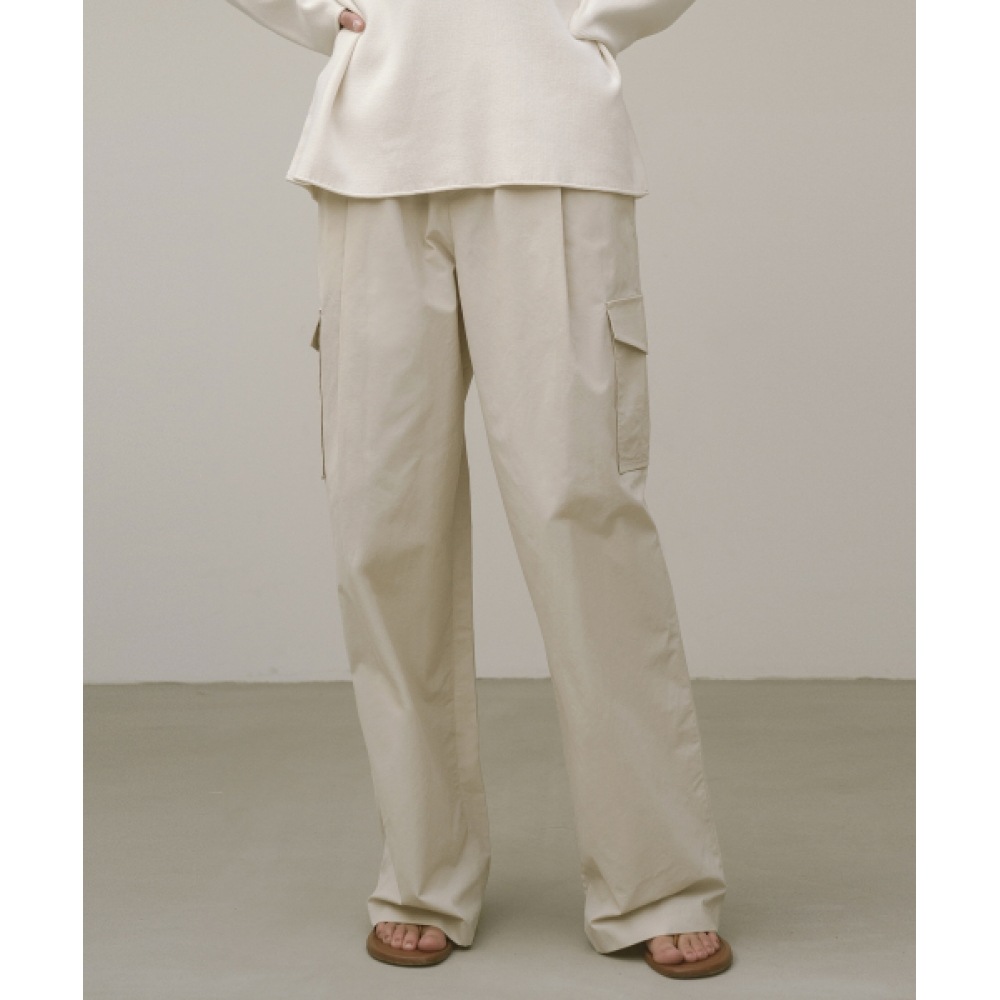 シヤズ SIPT7066 カーゴバンディングスラックス_クリームベージュ