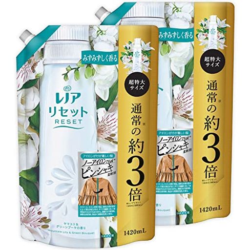 レノア 【まとめ買い】 [大容量] リセット 柔軟剤 ヤマユリ&グリーンブーケ 詰め替え 1,420ML ×2個