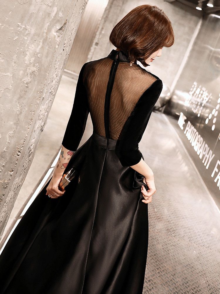 【急速出荷!】黒のイブニングドレスのスカート ライトラグジュアリーハイエンドドレス 2024新しい宴会ドレス 高級ガウンハイエンド パーティードレス キャバドレス ウェディングドレス